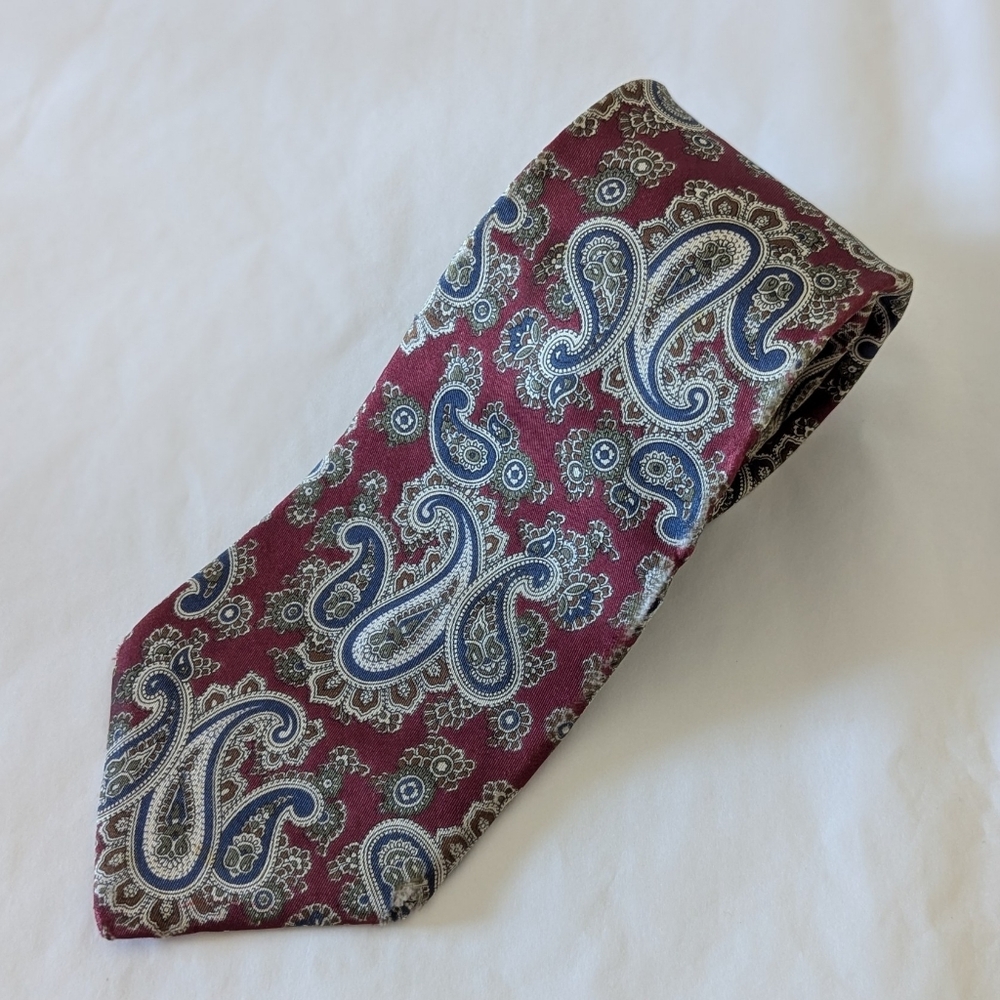 Liberty of London Silk Tie Burgundy Paisley